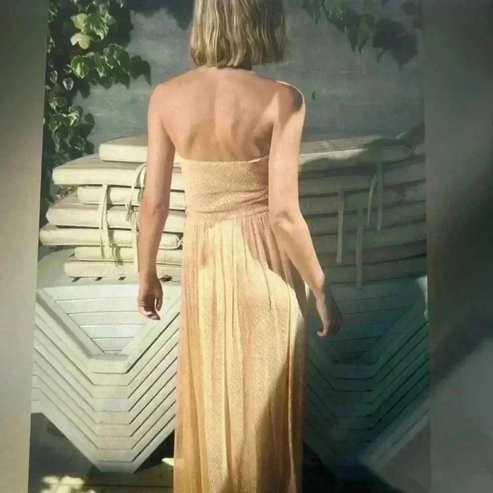 Zara Strapless Cream Dress - Picture 8 of 9